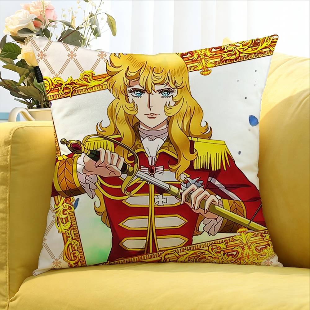 Lady Oscar Rose of Versailles   Various Sizes Square Pillow Case For Car Home Bedchamber Decor
