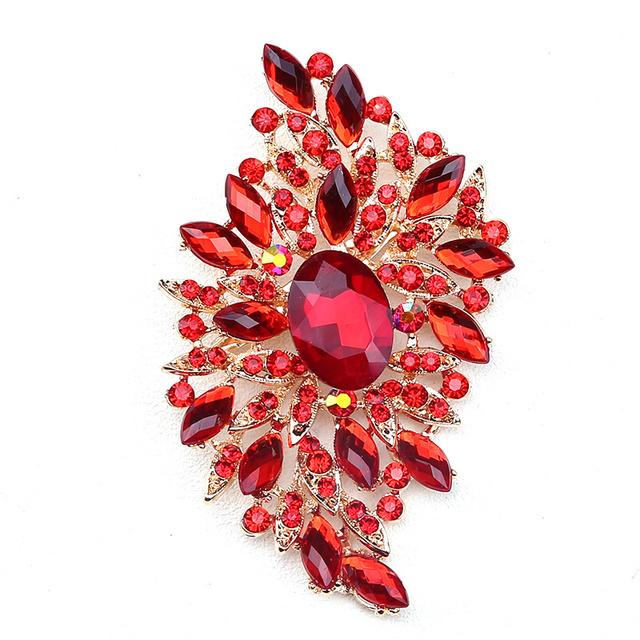 High End Refined Temperament Brooches Stained Glass Large Glass Crystalline Glass Women 'S Clothing AccessoriesWedding Jewelry