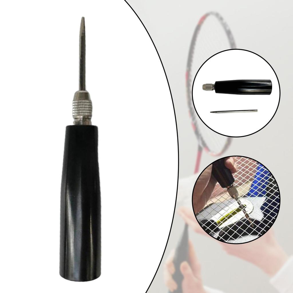Racquet Stringing Awl Length 6.89inch Outdoor Removable DIY Wooden Handle Professional Ergonomic Stringing Tool Equipment