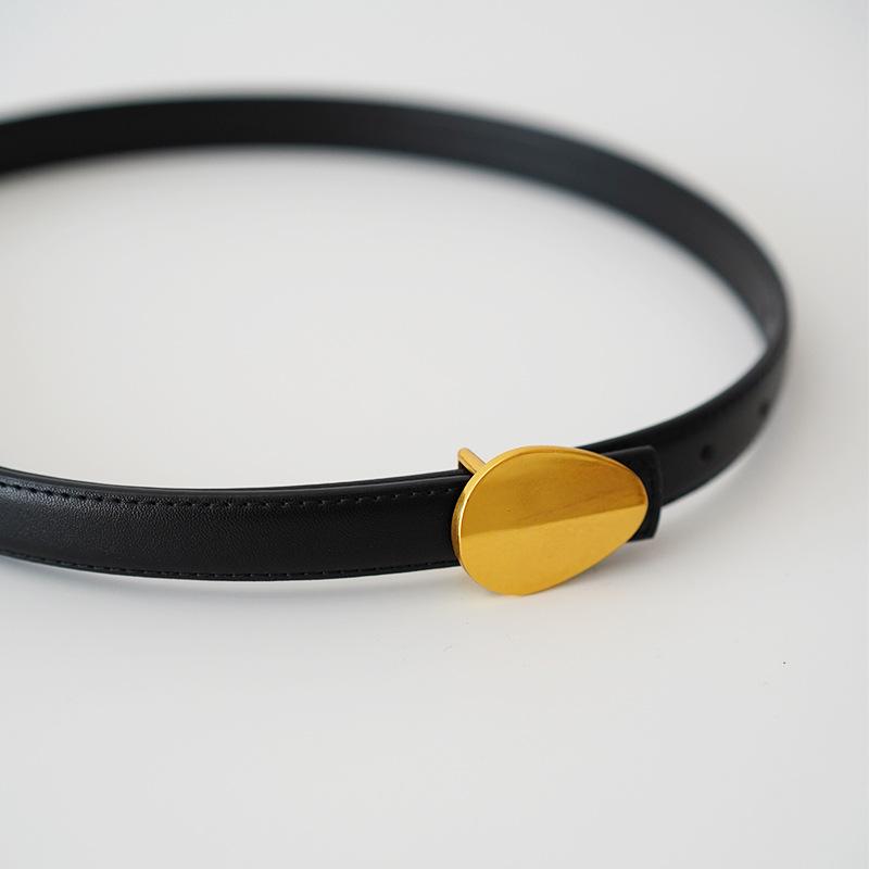 

Leather Thin Belt Belt Trendy Light Luxury Simple Belt Female Decoration With Skirt Green Student Waist 100cm чёрный
