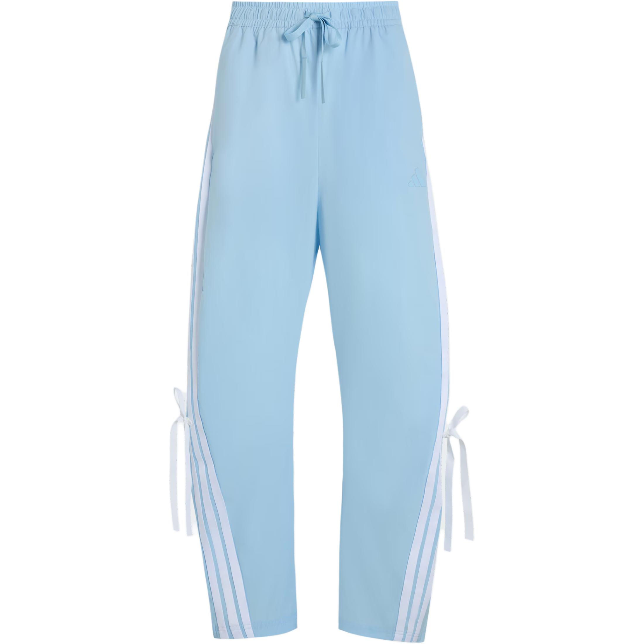 adidas Women s High Waist Woven Bow Banana Pants Blue Women KR8706 L