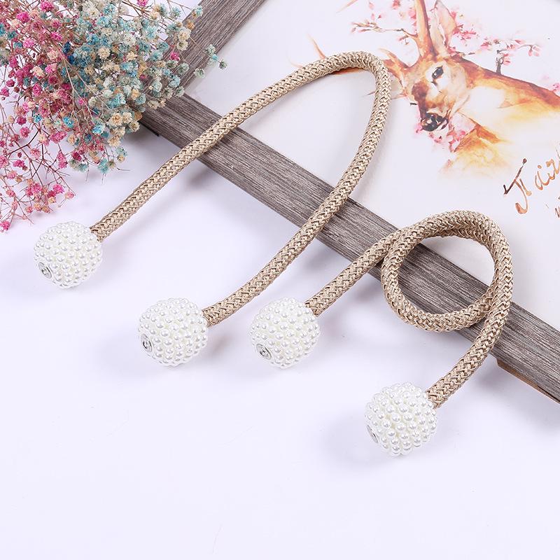 2026 Magnetic Curtain Tiebacks Braided Ball Buckle Punch Free Drapery Holdback Clips Tali Tirai Magnetik