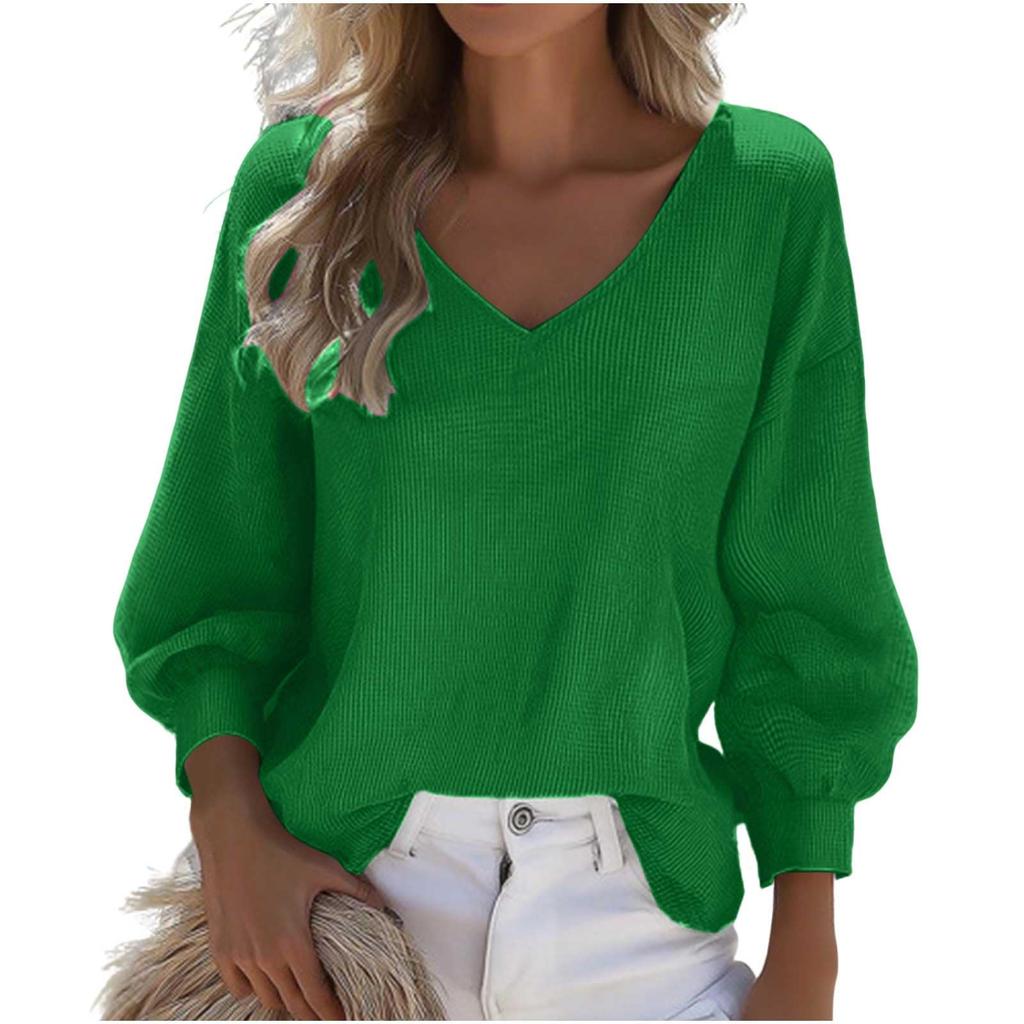 Women's Casual Fashion Long-sleeved V-neck Drawstring Sweatshirt