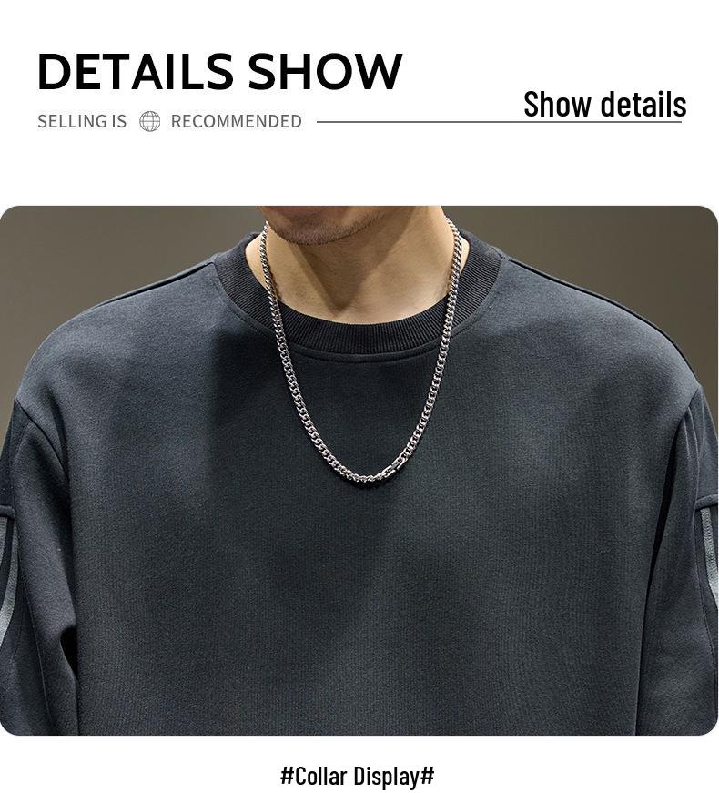 Men's Trendy Striped Crewneck Sweatshirt - Autumn 2025 Casual Heavyweight Long Sleeve Top
