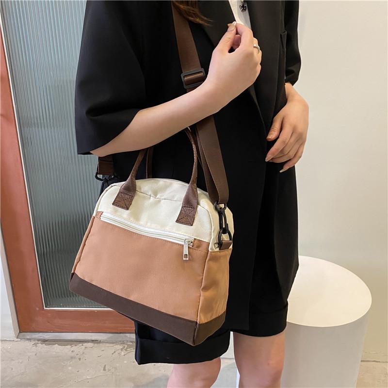 Trendy French Canvas Bag For Women Urban Style Chic Summer Crossbody Handbag