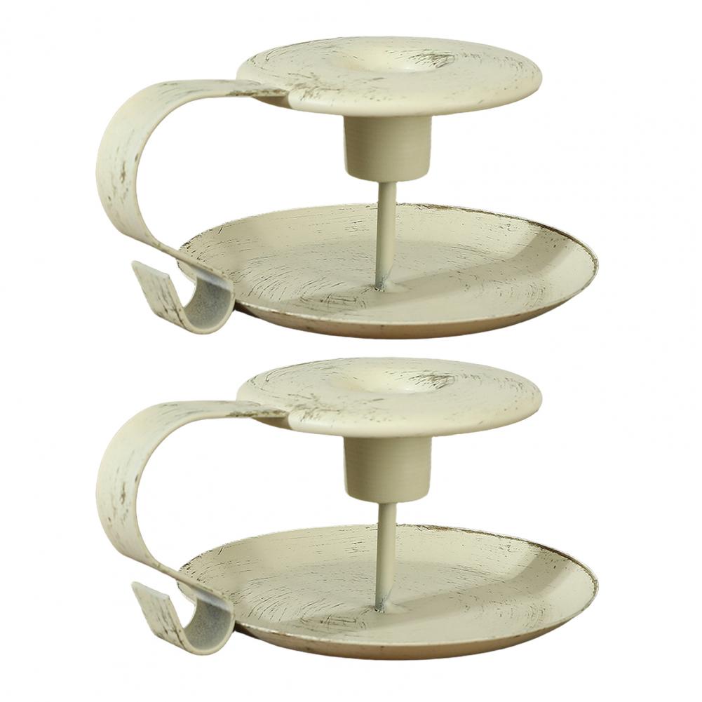 Iron Art Candle Holder Taper Candle Holder Vintage Metal Candlestick Set with Handle for Home Decor Wedding Party Table