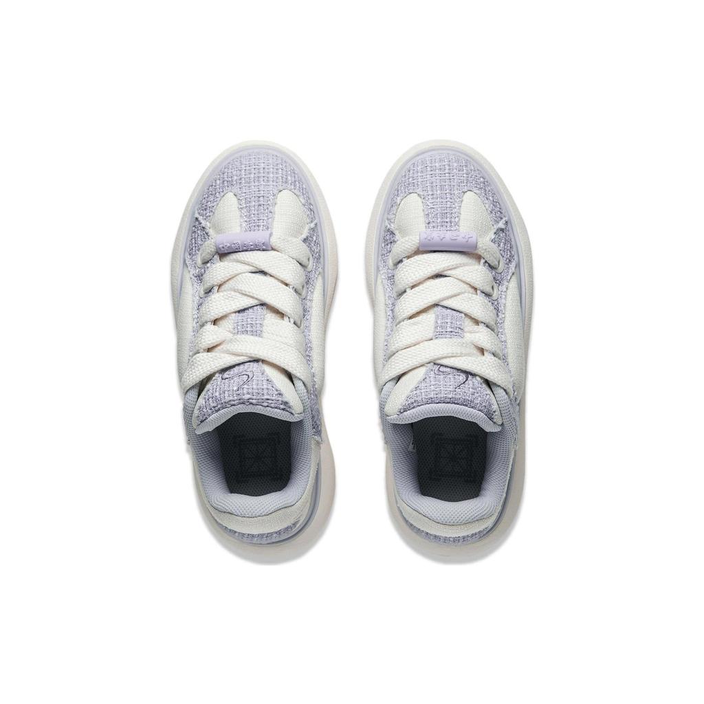 Li Ning Yun You C4D Comfortable Cushioning, Wear Resistant Low Top Casual Shoes Women's Beige White Purple AZGT090-15