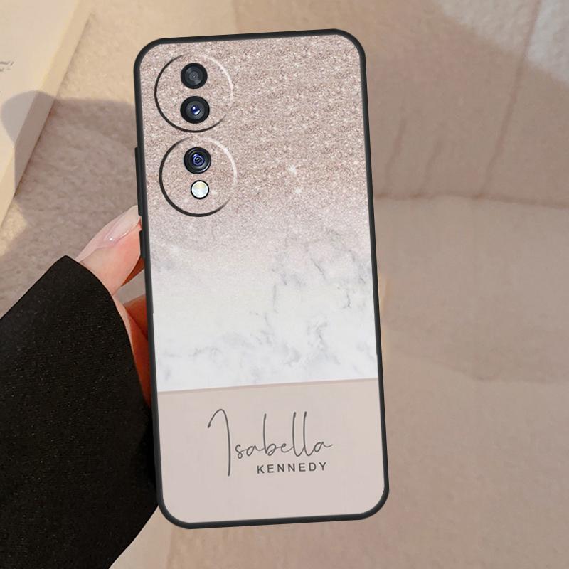 Personalised Signature Surname Marble For Honor 90 70 Lite Magic 5 Pro 8X 9X Phone Case For Honor X8a X9a X7a X6a X9 X7 X8 X9b