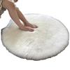 Bílý nadýchaný kulatý koberec - Imitace vlny pro obývací pokoj, počítačovou židli nebo ložnici