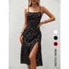 Women's Floral Print Asymmetrical Hem Long Dress Bohemian Style Sleeveless Midi Dress for Daily Wear Beach Vacation