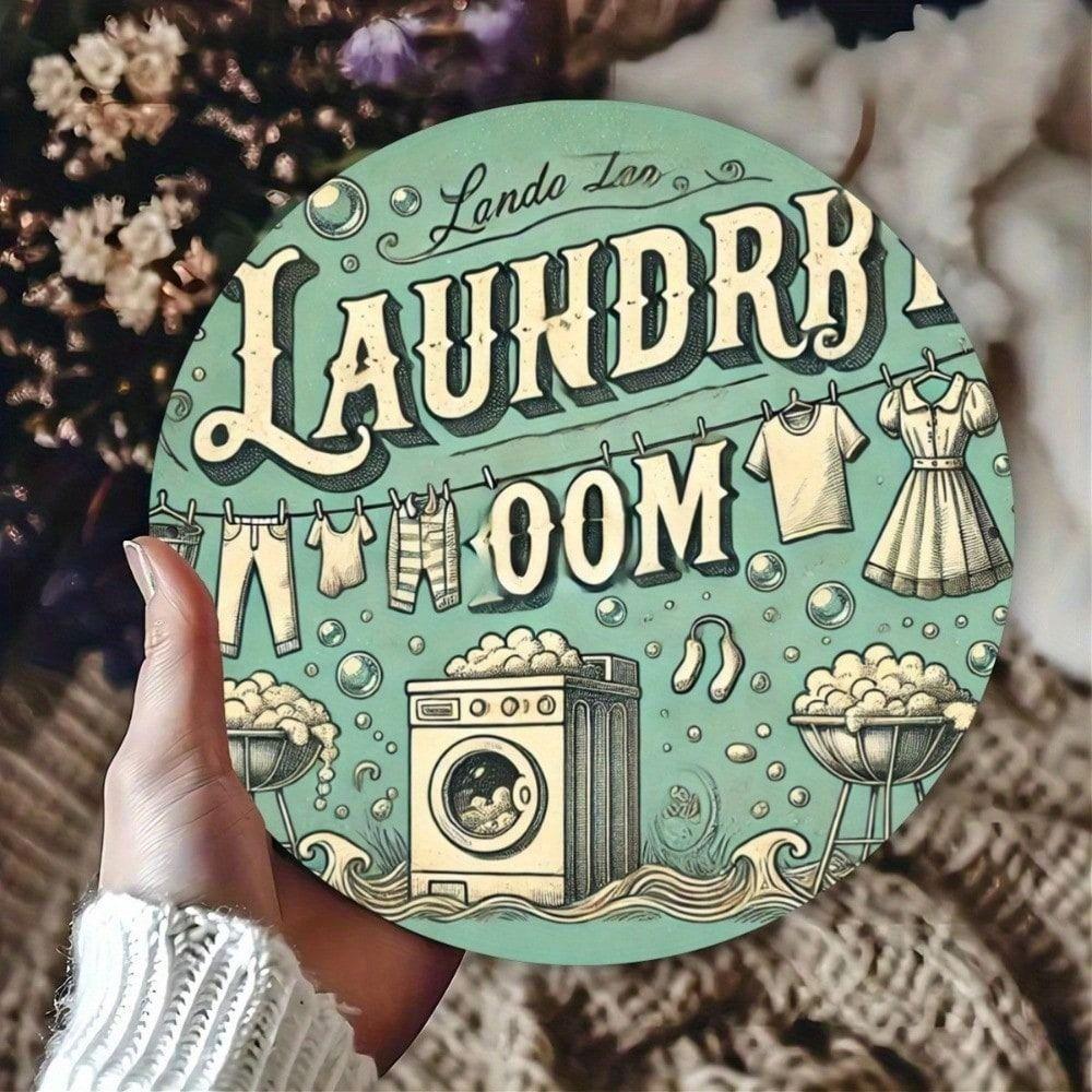 Vintage Metal Poster Wall Art 8x8 Inch Laundry Room Home Decor