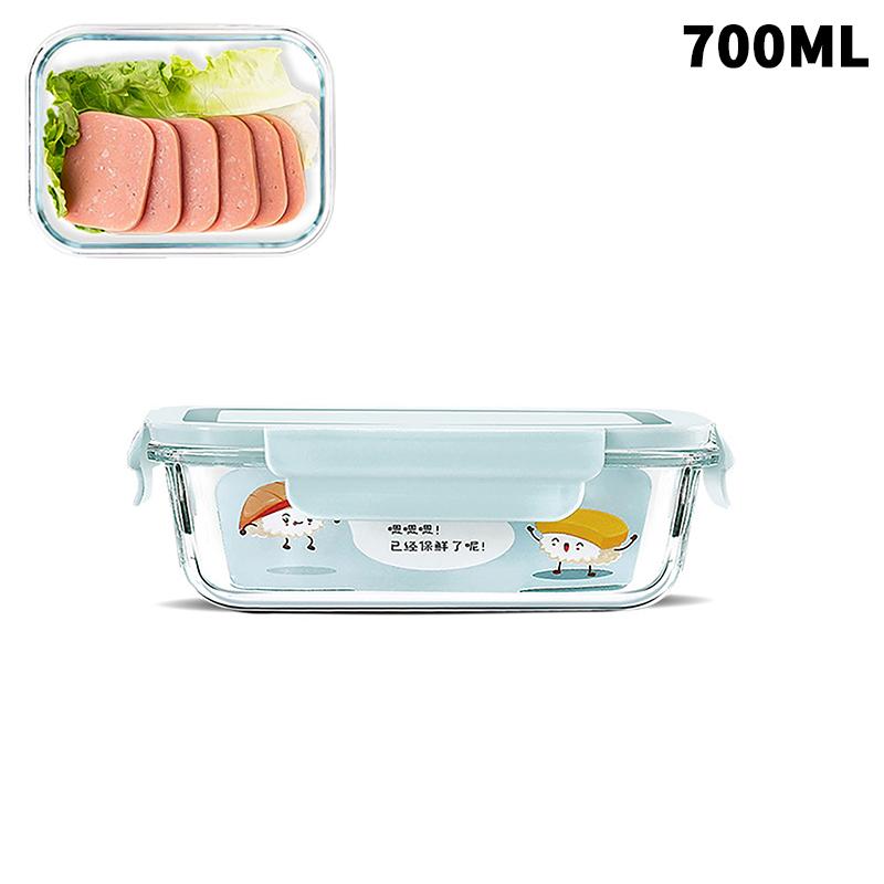 1/2/3 Fack Förtjockad Läckagesäker Mikrovågsugnssäker Matlåda Hög Borosilikatglas Bento-låda Med Lock Lufttäta Matlådor