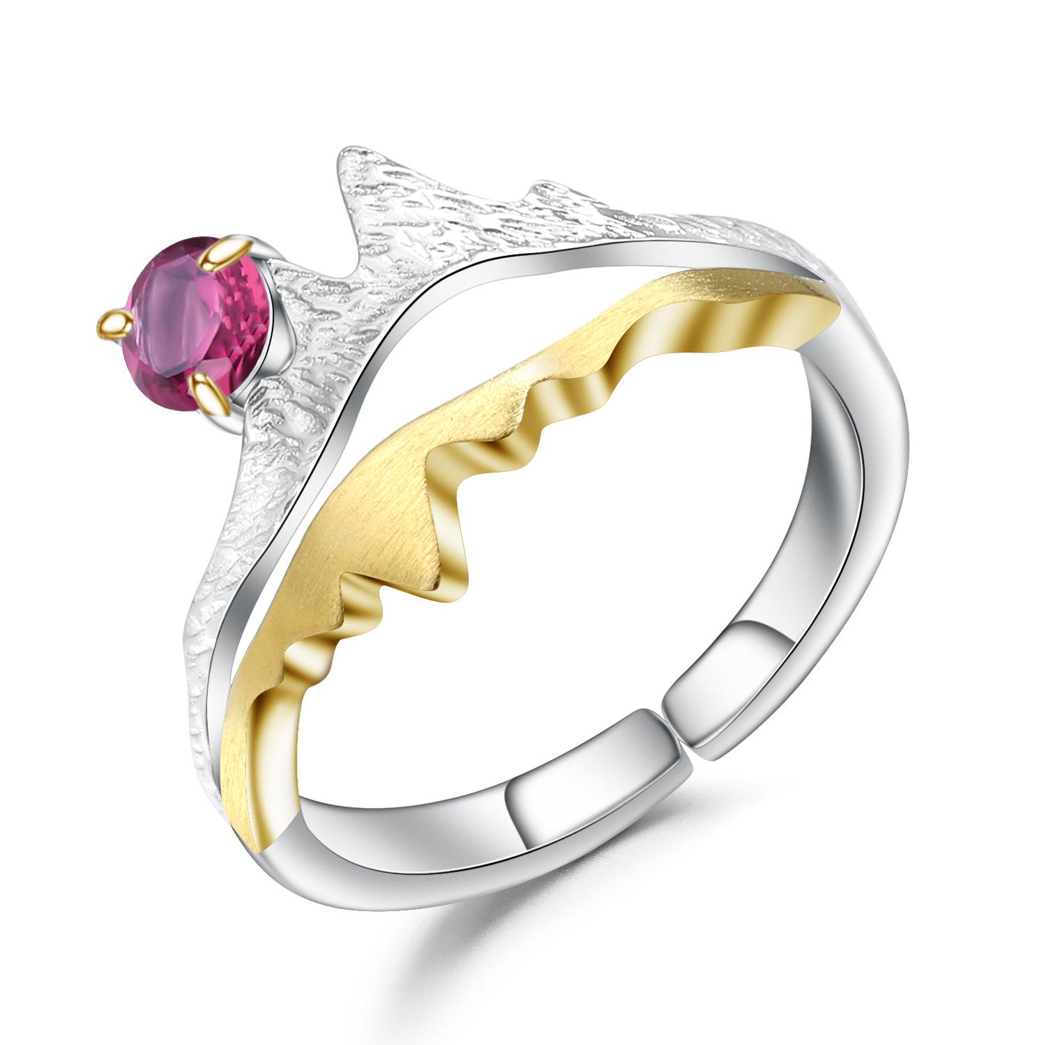 

Оригинальное дизайнерское регулируемое кольцо с драгоценным камнем, дизайн в естественном стиле, серебряное кольцо s925 с натуральным топазом Opening is adjustable