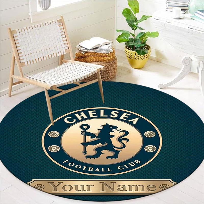 Chelsea F Custom Name Round Area Rug,Carpet Rug for Living Room Bedroom Sofa Playroom Decor,Non-slip Floor Mat