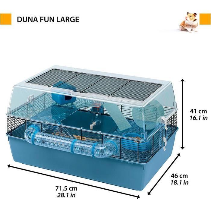 Cage - ferplast - duna fun large - 3 étages - 71,5 x 46 x 41 cm - bleu