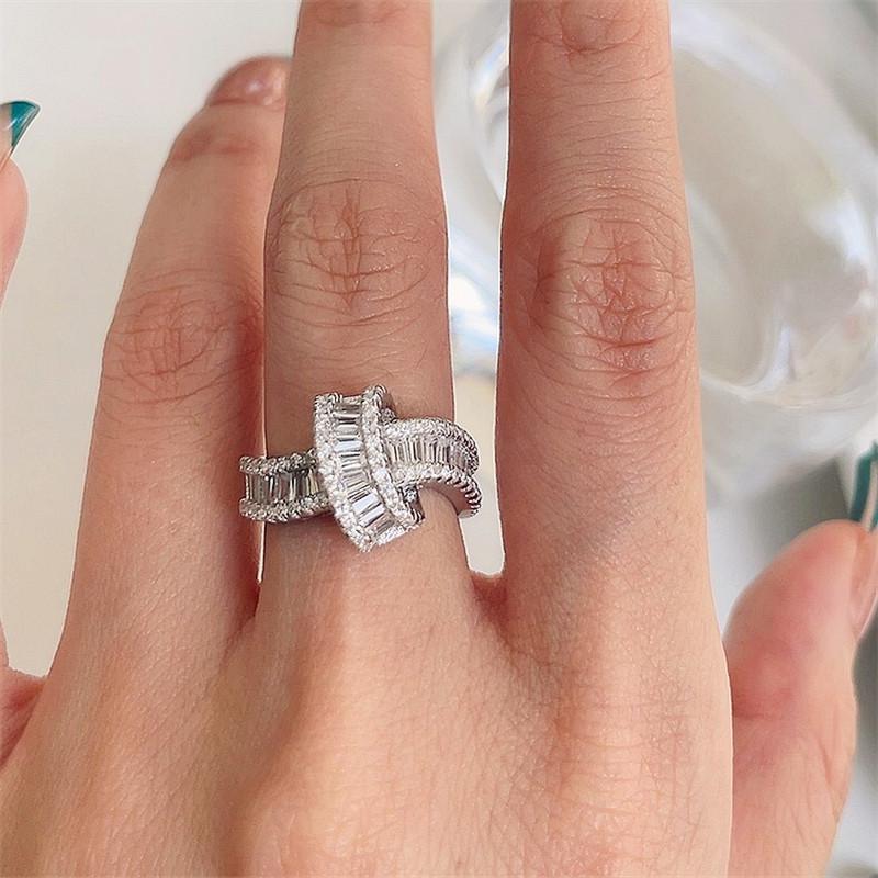 

Кольца с микро-паве из блестящего циркония с узелками для женщин, новые роскошные бижутерия с открытым кольцом, оптовая продажа ювелирных изделий Resizable