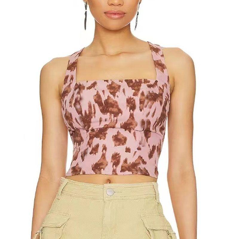 

Модный принт Шнурок Быстросохнущий Бюстгальтер с открытой спиной Интимные товары L Mocha powder