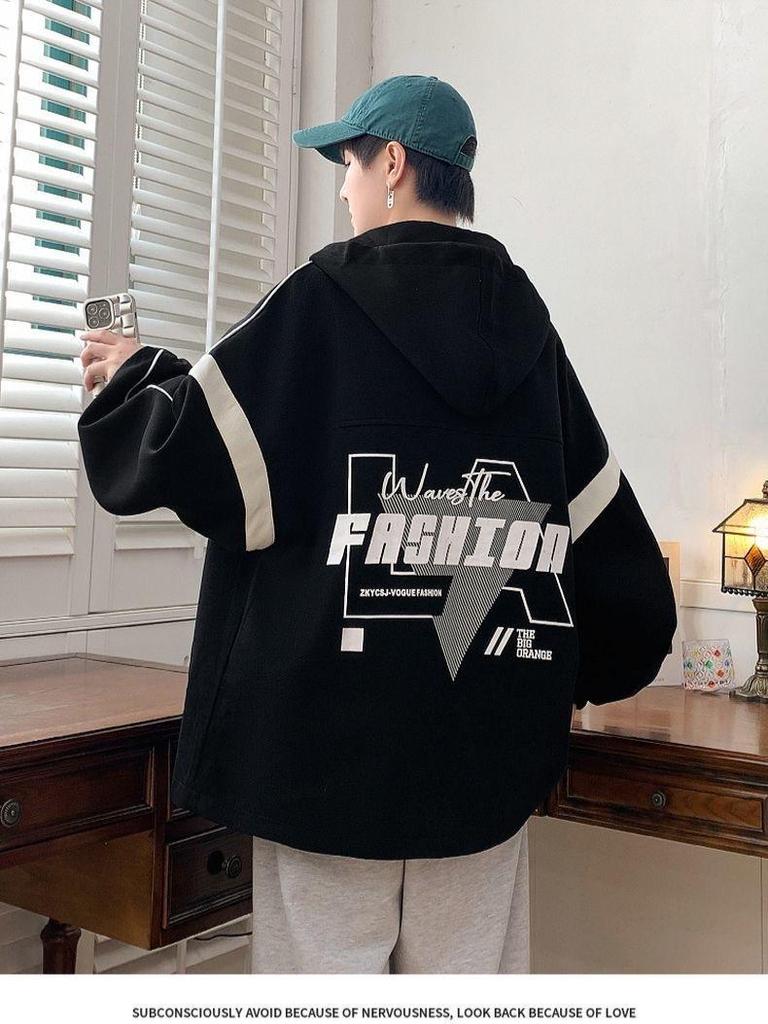 Youth Trendy Baseball Jacket for Boys - Stylish Spring & Autumn Outerwear for Junior & Senior High School Students