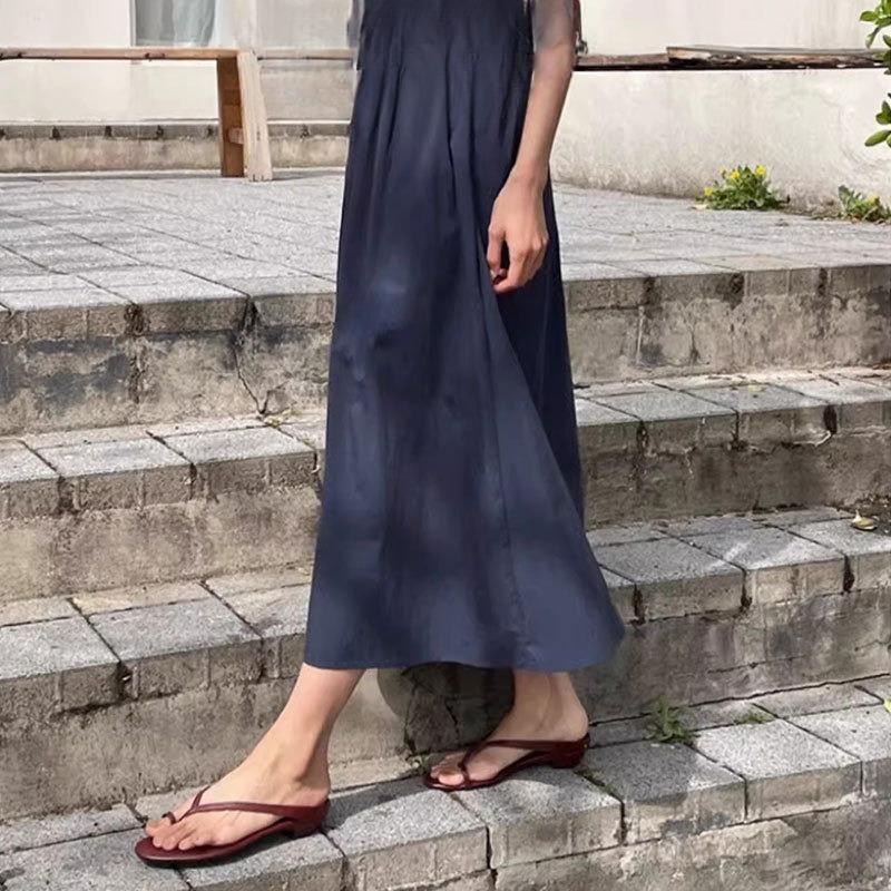 Niche Low-heeled Shoes Flip-flops Beach Wedge Heels and Cool Slippers