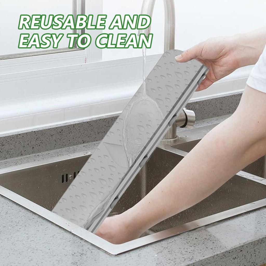 Silicone Sink Splash Guard Strong Suction Water Splash Guard Waterproof Screen Splashproof Baffle for Kitchen Sink Basin