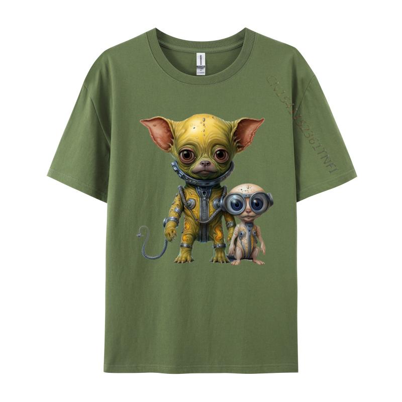 

Alien Cat And Friend T Shirt Astro Funny Gift Tops Tees Brand Casual Cotton Men T Shirts Brand T Shirt 4XL