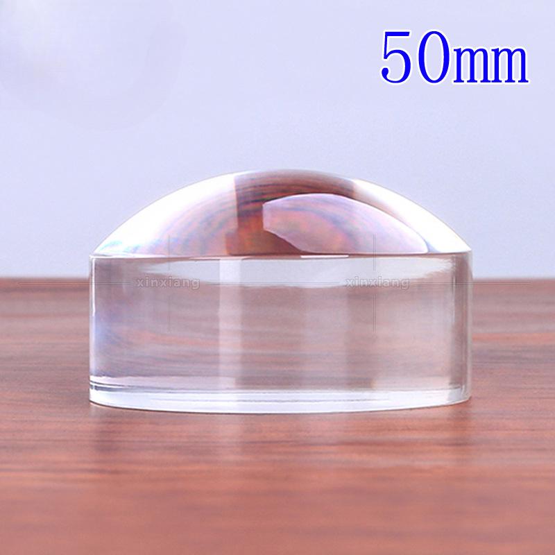 50/60/80/100mm Optical Acrylic Dome Magnifying Glass Desktop Paperweight Reading Magnifier Half Ball Lens Loupe 8X/7X/6X/4X