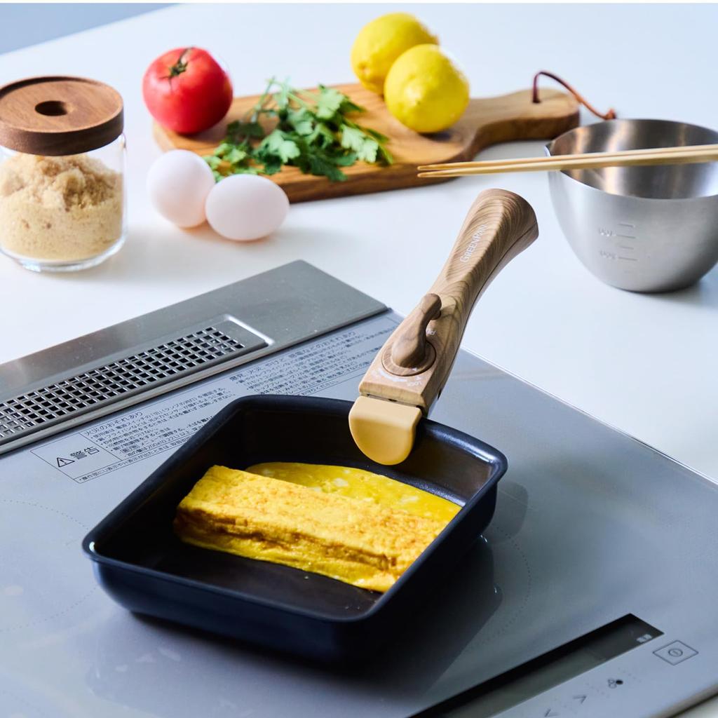 GREENPAN Click Chef Dedicated Handle, Wood Grain, Light Brown, Single Unit, Removable Handle, Induction and Gas Compatible, Non-Toxic, PFAS-Free [Clic