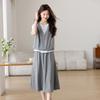 Fashion suit women's summer new loose casual skirt vest top fake two-piece set