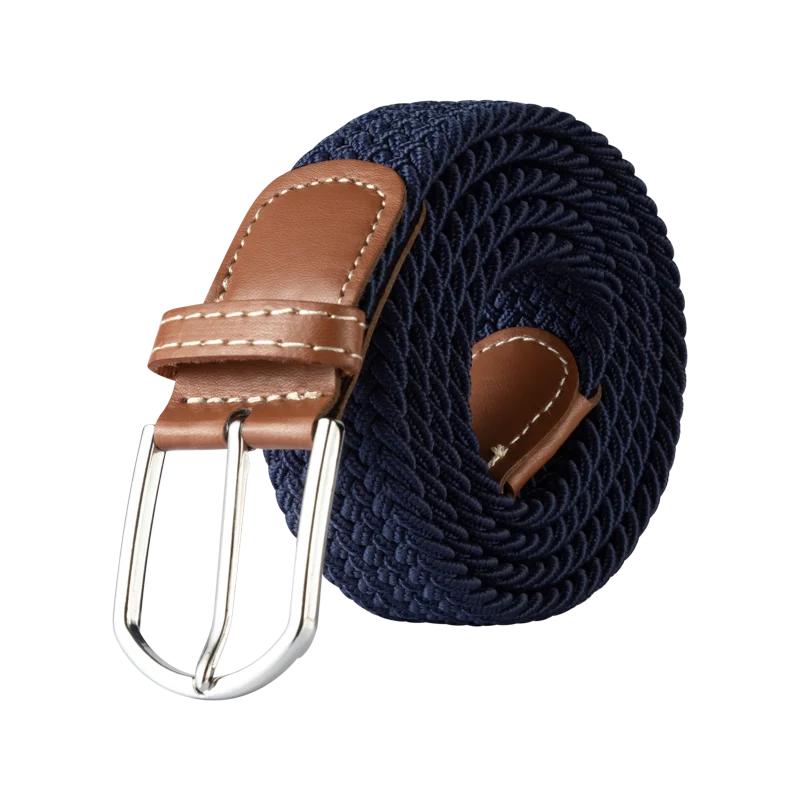 120cm Unisex Elastic Fabric Casual Belt Pin Buckle Expandable Braided Stretch Canvas Simple and Stylish Leisure Men Women Belt