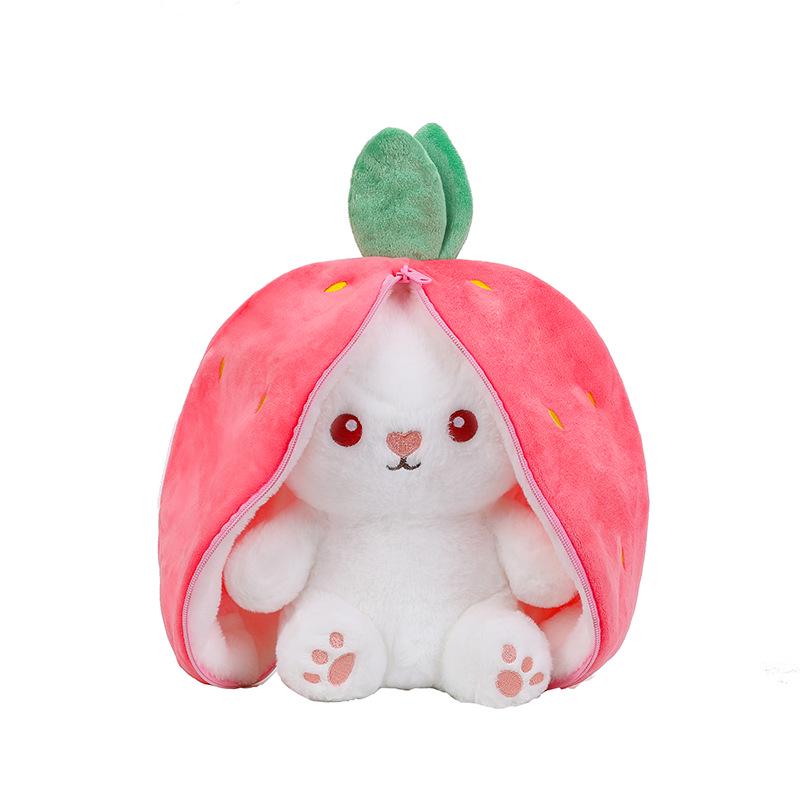 Strawberry Bunny Plush: Cute Radish-Inspired Companion with Big Ears