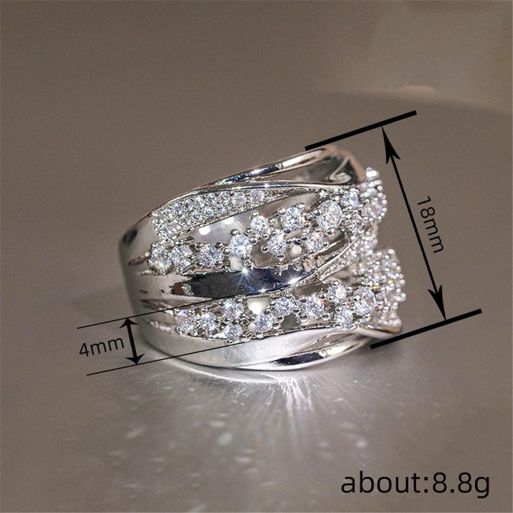 Inele de Lux cu Piatră Zircon Albă Cristal Femei Argintiu Vintage Culoare Nuntă Pentru Femei