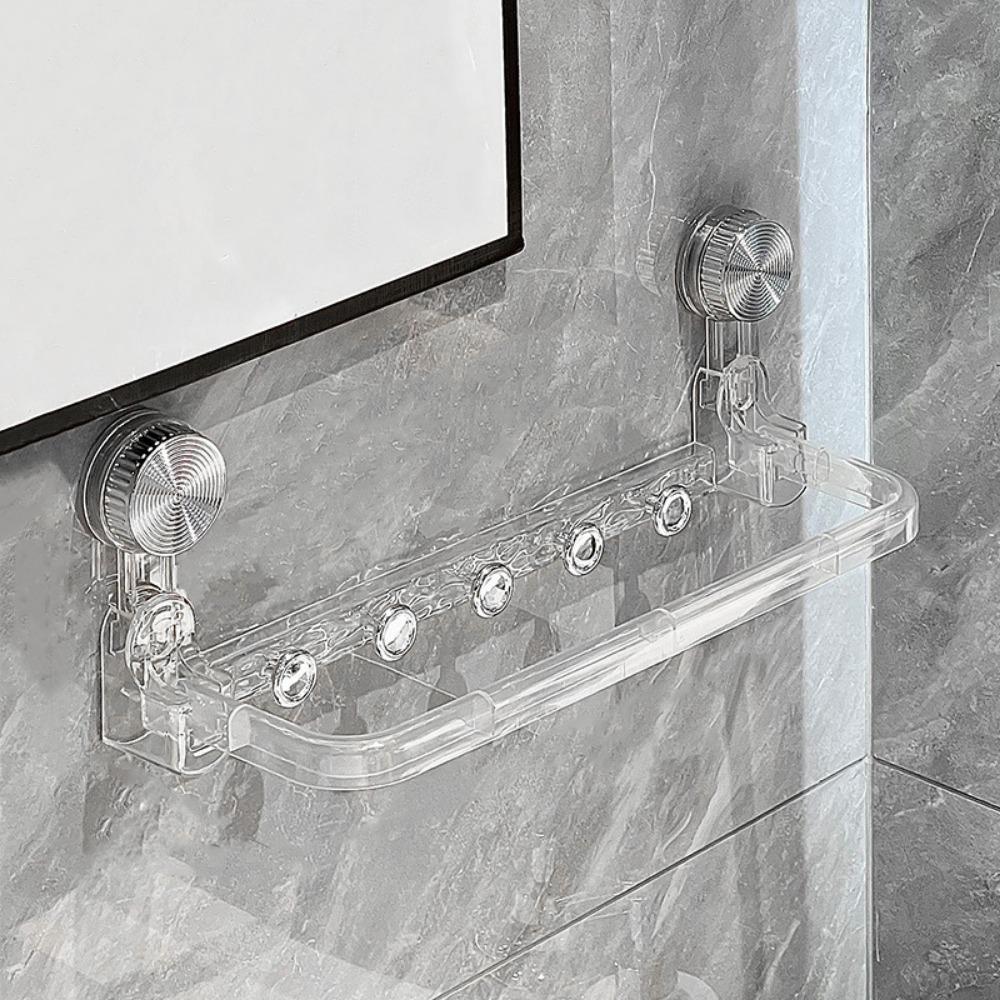 

Punch Free Suction Cup Storage Rack Wall Mounted Towel Bar Practical Faucet Shelf for Home прозорий білий колір