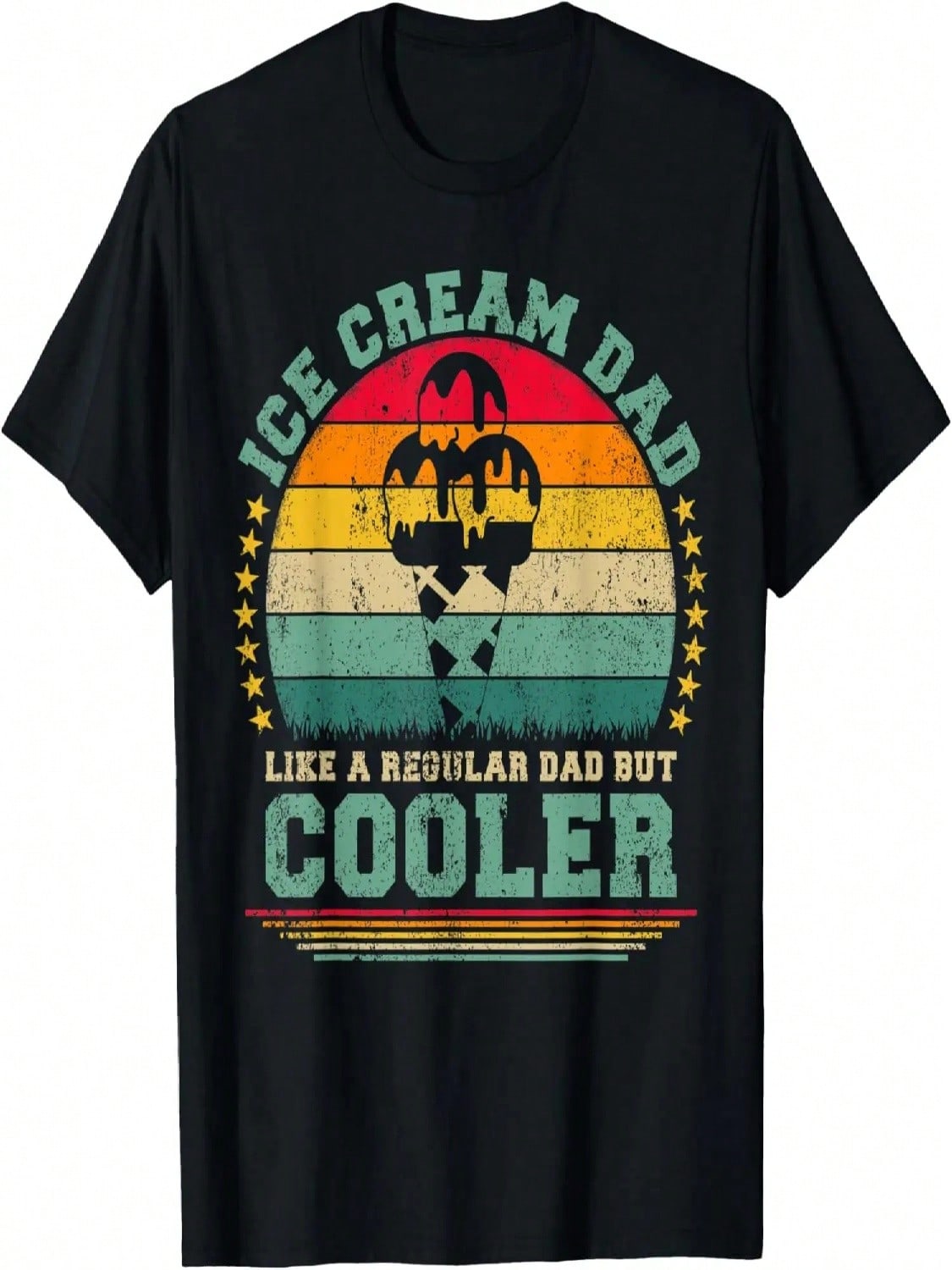 unisexs Ice Cream Dad Like A Regular Dad But Cooler Father s Day T-Shirt S