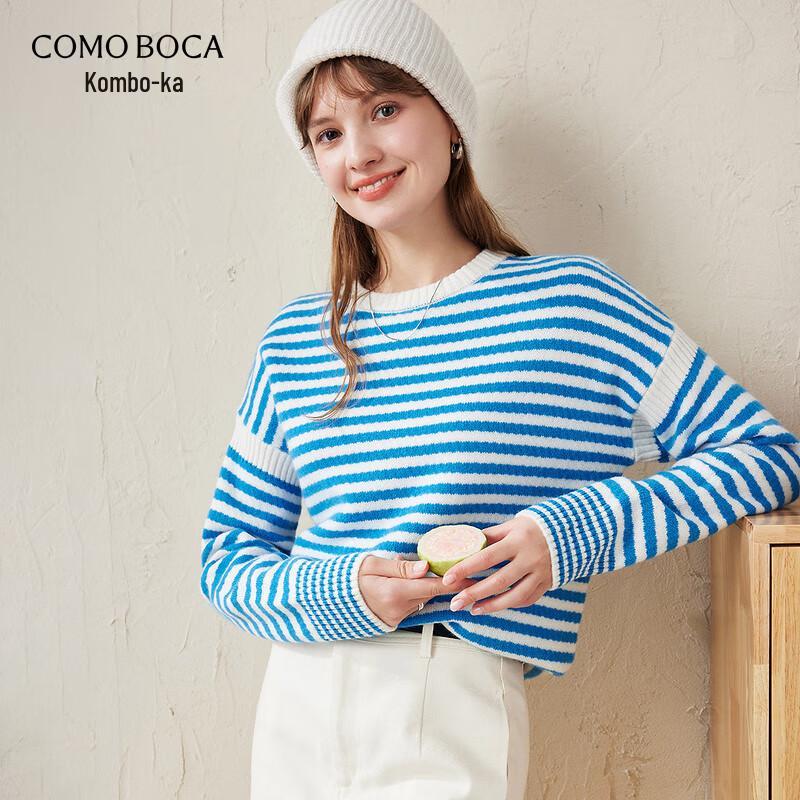 

Women s Striped Round Neck Wool Sweater XL