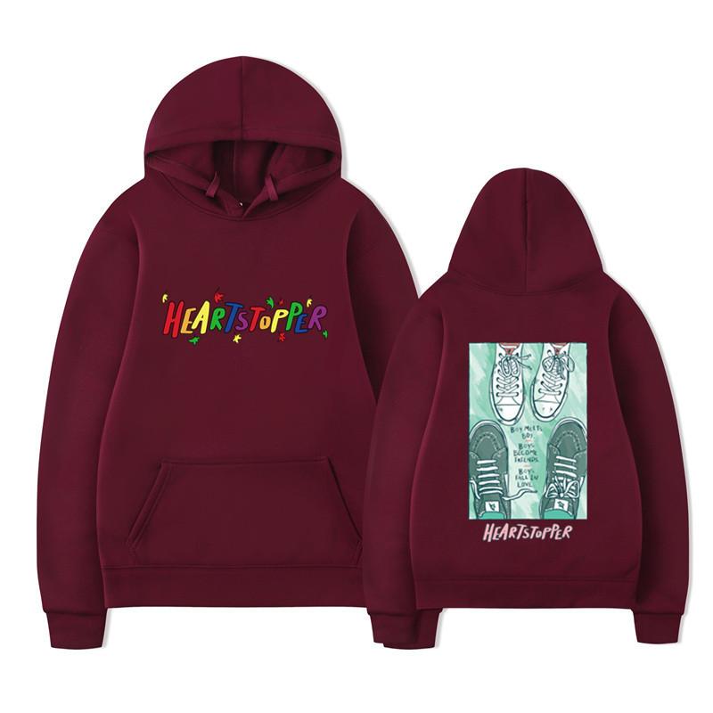 Heartstopper Rainbow Hoodie with Printed Men's and Women's Hoodies and Plush Hoodies for Loose Sports Printing