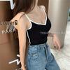 2026 Spring-Summer Women's V-Neck Cotton Camisole with Built-in Bra, Slim Fit Inner/Outer Wear