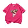 Kids Cotton T Shirt Charming Girl With Pink Unicorn Print Crew Neck Short Sleeve Tee Casual Boys Girls Summer Tops