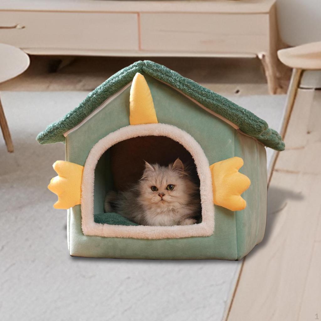 Katzenbett für den Innenbereich, für Katzen, Kaninchen, Winter, warm, waschbar, Zelt, rutschfeste Unterseite, Höhle