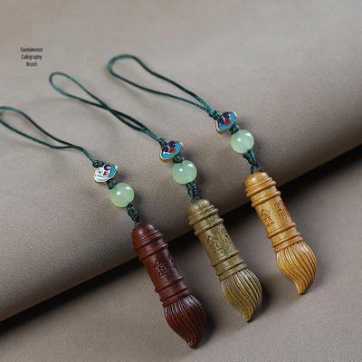 Grünes Sandelholz Wenchang Pinsel Anhänger Schlüsselanhänger - Unisex Geschenk Schmuckstück