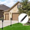 4 Piece Steel Torch Stakes, Garden Stakes For Outdoor Lights, Black Ground Spike Replacement Stakes For Solar Lights
