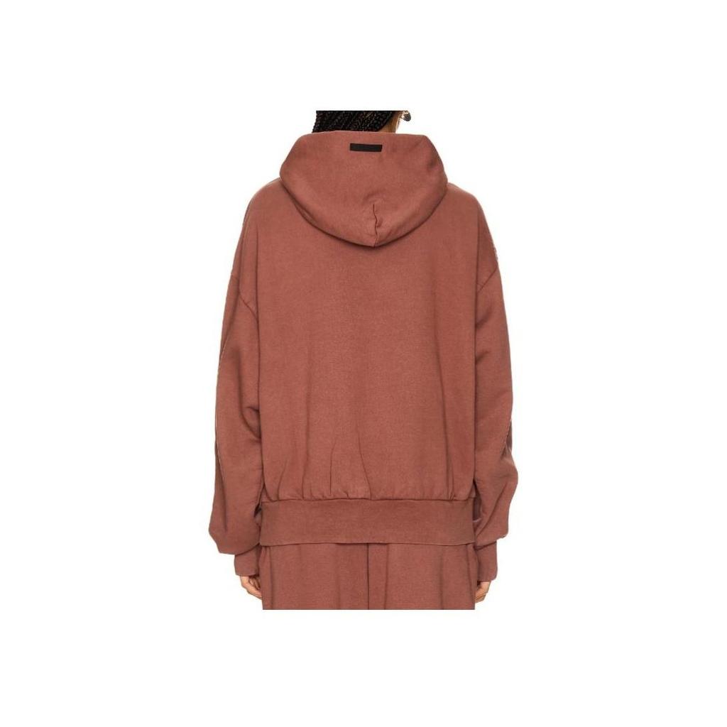 Fear of God Essentials Heavy Fleece Vintage Shrunken Hoodie Chest Letter Printed Long Sleeve Hooded Sweatshirt Men Crimson 192BT246216F
