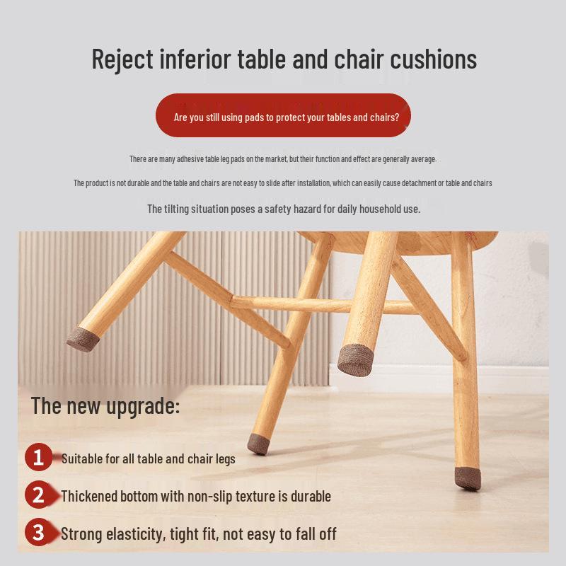 Self-Adhesive Anti-Slip Corner Protectors & Pads for Table and Chair Legs, Silent & Wear-Resistant