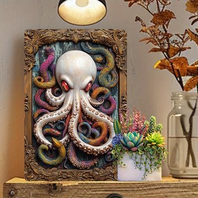 Gothic Octopus Snake D Aluminum Art Dark Fantasy Wall Decor for Home