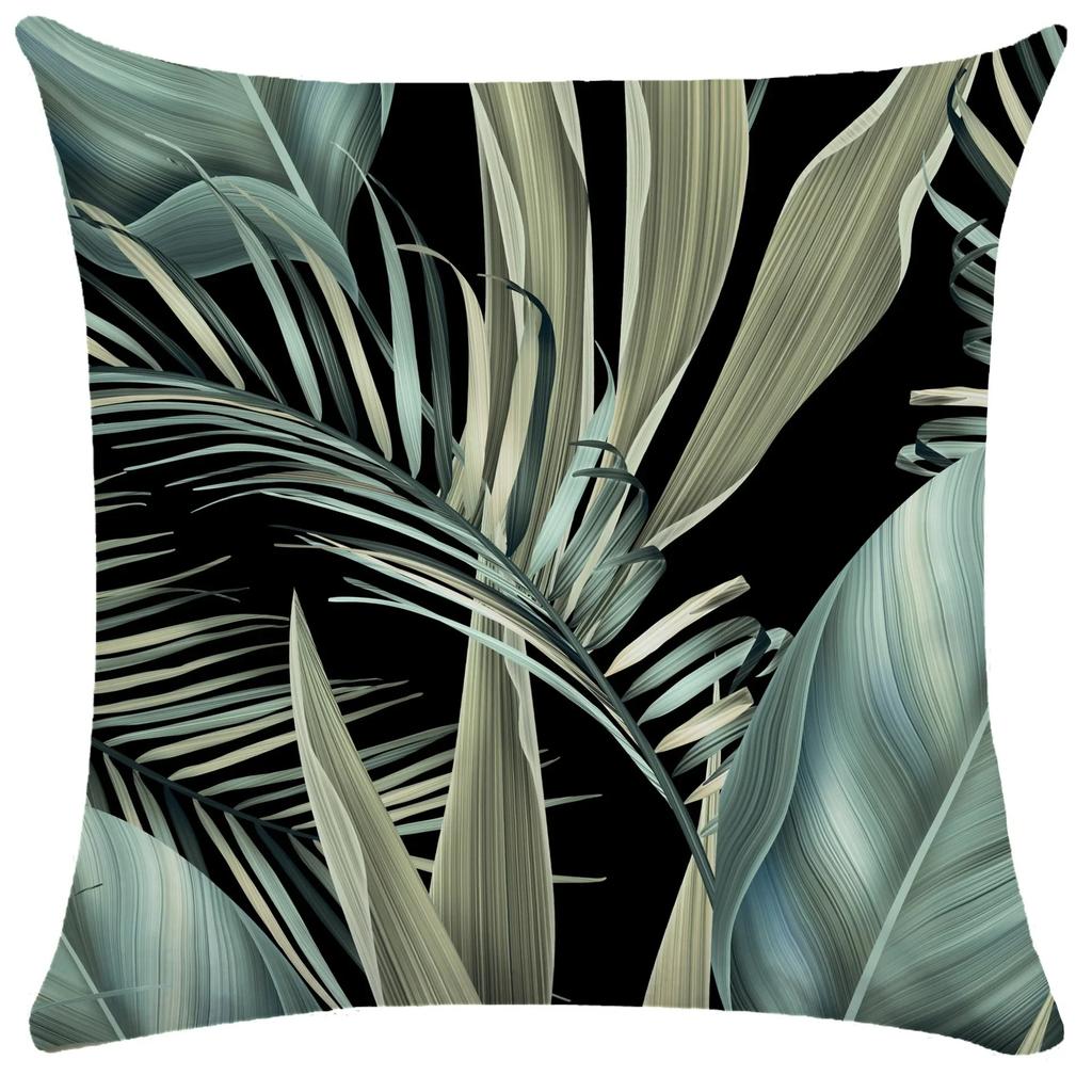 Home Decor Exotic Tropical Leaves And Flowers Pillowcase Pattern Cushion Cover Suitable For Sofa Bedroom Car Pillow Cover