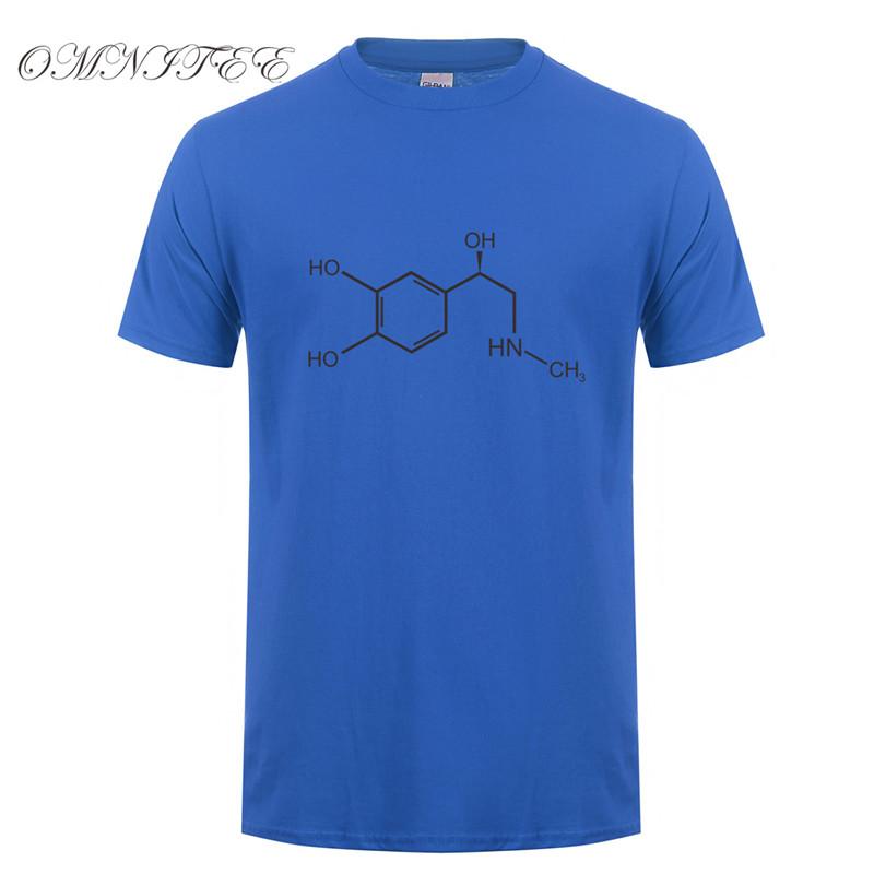 Omnitee New Adrenaline Molecular Formula T Shirt Unisex Tops Summer Style Short Sleeve Unisex Funny Epinephrine Tshirts Tee Ot572