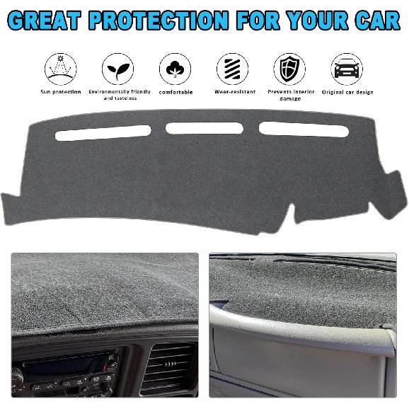 POSAID Dash Cover For 1999-2006 Chevrolet Chevy Silverado GMC Sierra, Dashboard Cover Mat For 2000-2006 Chevy Avalanche Tahoe Suburban GMC Yukon