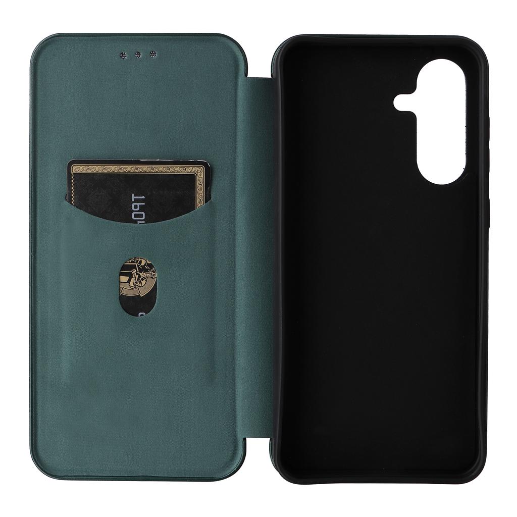 For Samsung Galaxy A56 5G Case Carbon Fiber Texture Drop-Proof PU Leather Phone Cover