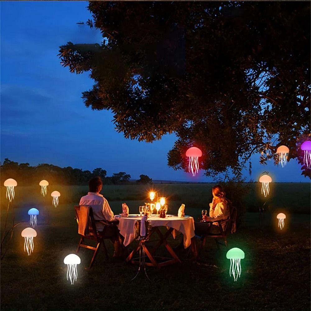Adjustable 3D Floating Jellyfish Lamp Cartoon Jellyfish Table Lamp  Bedroom Decor