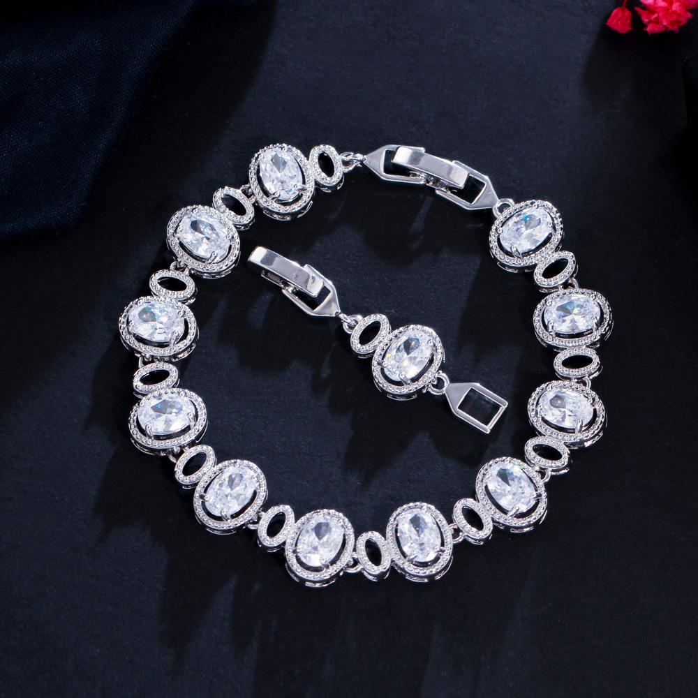 Accessories, Brass, Gold Plated, Zircon Charms, Sapphire Women'S Bracelet, Birthday Gift