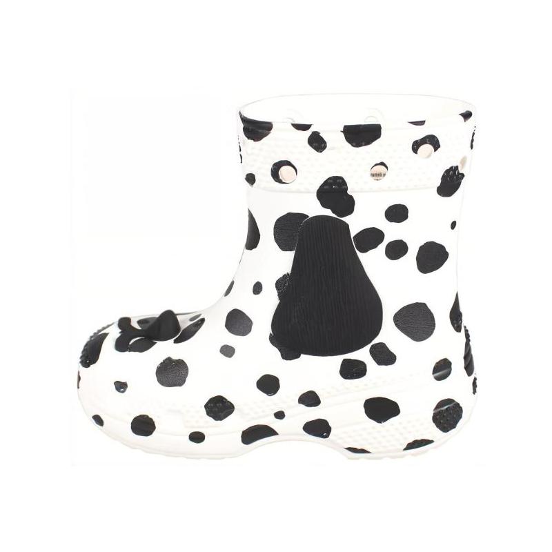 

Crocs I Am Dalmatian Waterproof Low Boots Black & White Kids Model 25 черный белый